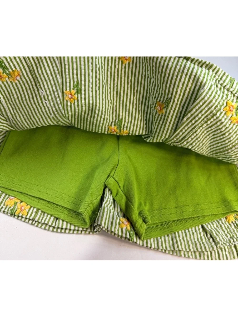 Gymboree Girls Size 8 Daffodil Garden Striped Embroidered Skort Easter 2013